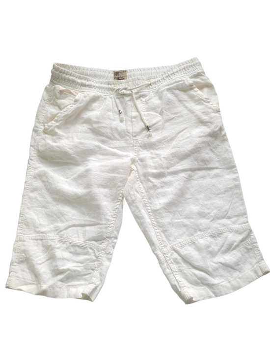 Point Zero Pants - 100% Linen Bermuda Shorts Oyster White Size 36 Fits XXL